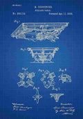 Patent Blueprint BilliardTable blue A4 Photo Print