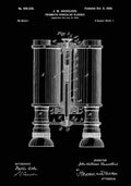Patent Blueprint Binoculars black A4 Photo Print