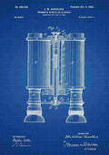 Patent Blueprint Binoculars blue A4 Photo Print