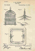 Patent Blueprint Birdcage A4 Photo Print