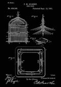 Patent Blueprint Birdcage black A4 Photo Print