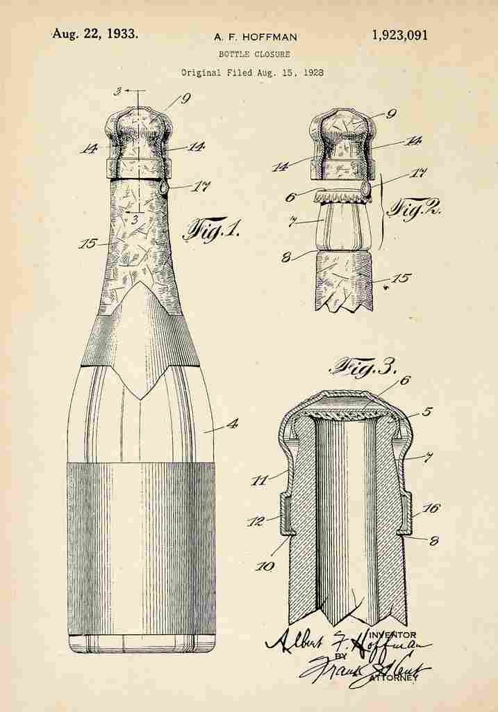 Patent Blueprint BottleClosure A4 Photo Print