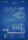 Patent Blueprint Bowling blue A4 Photo Print