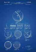 Patent Blueprint BowlingBall blue A4 Photo Print