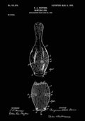 Patent Blueprint BowlingPin black A4 Photo Print