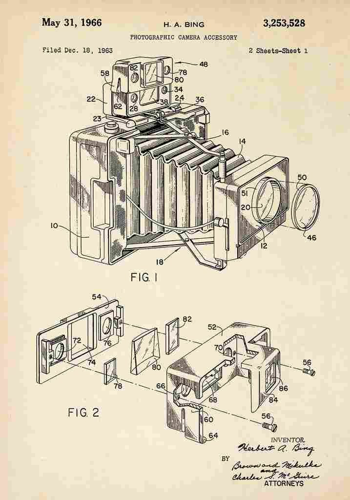 Patent Blueprint Camera 2 A4 Photo Print