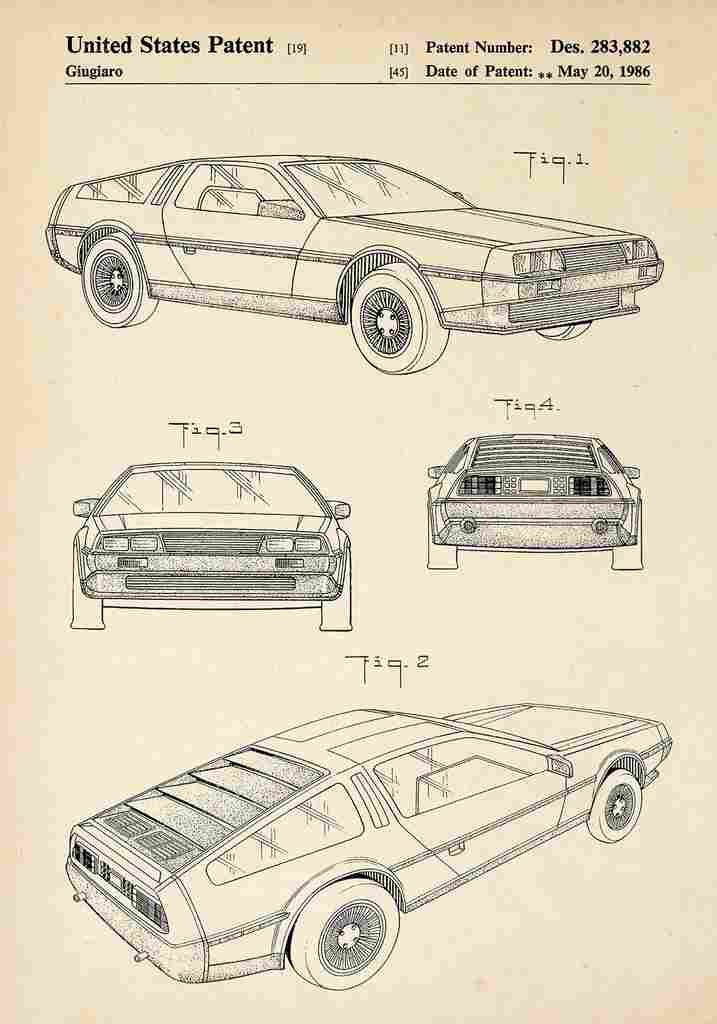 Patent Blueprint Car A4 Photo Print