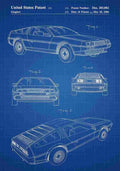 Patent Blueprint Car blue A4 Photo Print