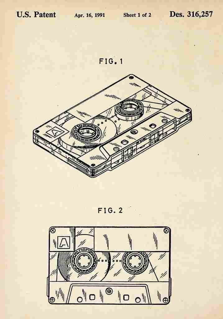 Patent Blueprint CasetteTape A4 Photo Print