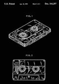Patent Blueprint CasetteTape black A4 Photo Print
