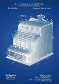 Patent Blueprint CashRegister blue A4 Photo Print