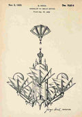 Patent Blueprint Chandelier A4 Photo Print