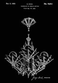 Patent Blueprint Chandelier black A4 Photo Print