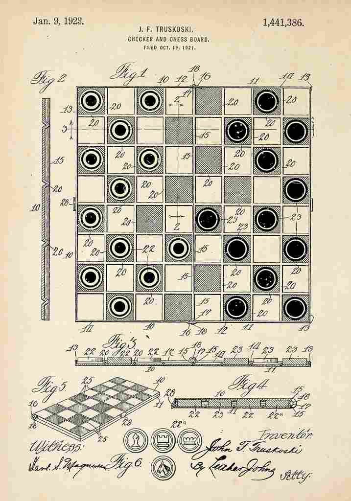 Patent Blueprint Chessboard A4 Photo Print