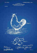Patent Blueprint ChickenEyeProtector Blue A4 Photo Print