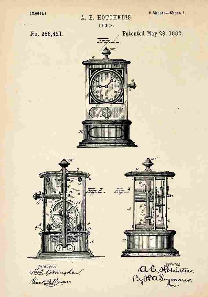 Patent Blueprint Clock A4 Photo Print
