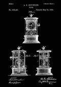 Patent Blueprint Clock black A4 Photo Print
