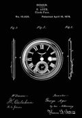 Patent Blueprint ClockFace black A4 Photo Print