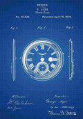Patent Blueprint ClockFace blue A4 Photo Print