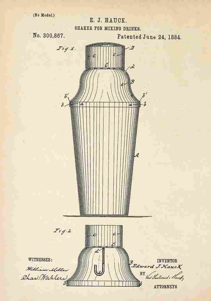 Patent Blueprint CocktailShaker A4 Photo Print