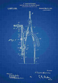 Patent Blueprint Compass blue A4 Photo Print