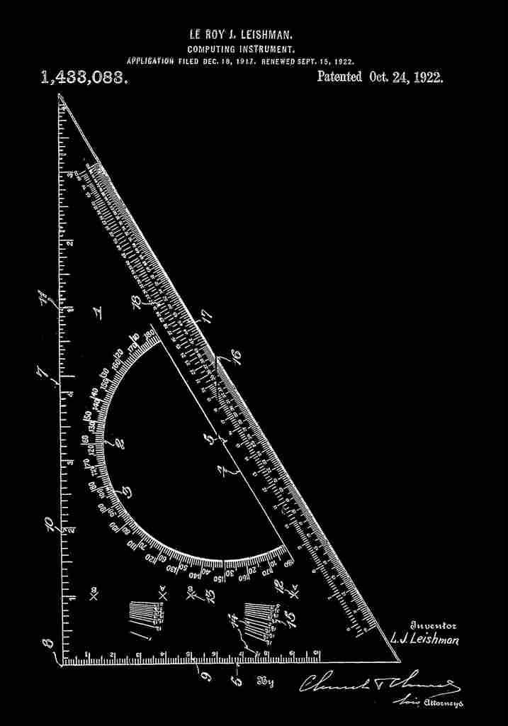 Patent Blueprint ComputingInstrument black A4 Photo Print