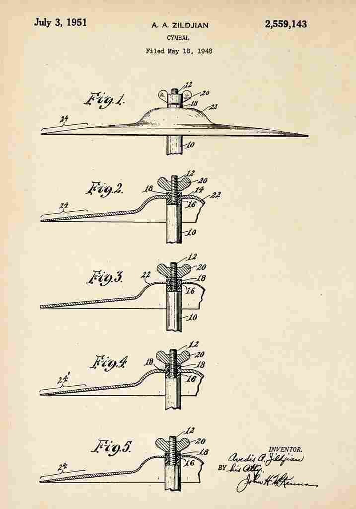 Patent Blueprint Cymbal A4 Photo Print
