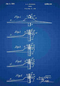 Patent Blueprint Cymbal blue A4 Photo Print