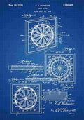 Patent Blueprint Dartboard blue A4 Photo Print
