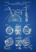 Patent Blueprint Distance TimeRecordingInstrument blue A4 Photo Print