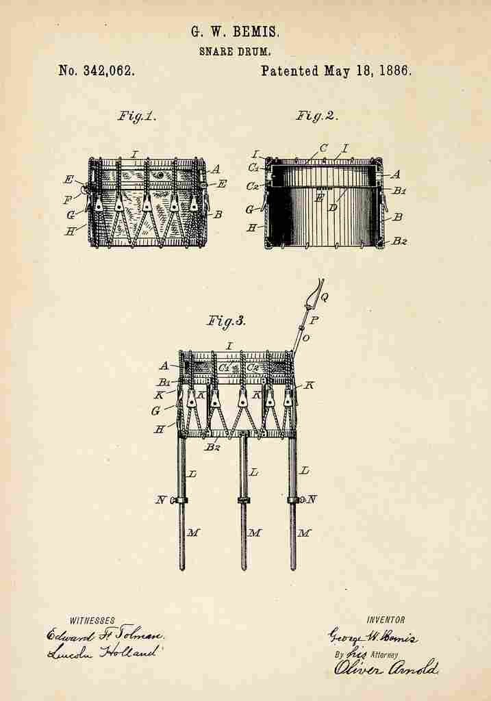 Patent Blueprint Drum A4 Photo Print