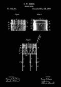 Patent Blueprint Drum black A4 Photo Print