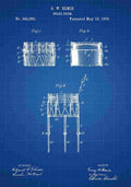 Patent Blueprint Drum blue A4 Photo Print