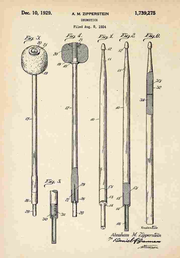 Patent Blueprint Drumstick A4 Photo Print