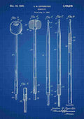 Patent Blueprint Drumstick blue A4 Photo Print