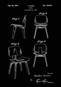 Patent Blueprint EamesChair black A4 Photo Print
