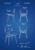 Patent Blueprint EamesChair blue A4 Photo Print