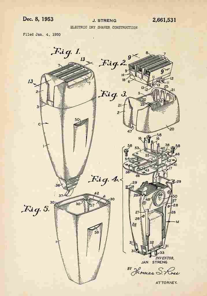 Patent Blueprint ElectricShaver A4 Photo Print