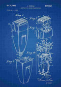 Patent Blueprint ElectricShaver blue A4 Photo Print