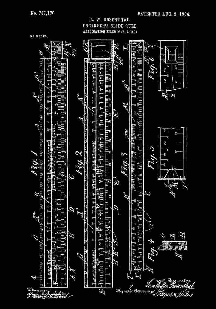 Patent Blueprint EngineersRuler black A4 Photo Print