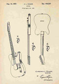 Patent Blueprint FenderGuitar A4 Photo Print