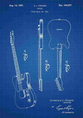 Patent Blueprint FenderGuitar blue A4 Photo Print