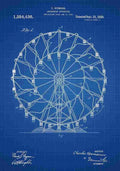 Patent Blueprint FerrisWheel blue A4 Photo Print