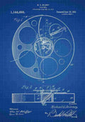 Patent Blueprint FilmReel blue A4 Photo Print