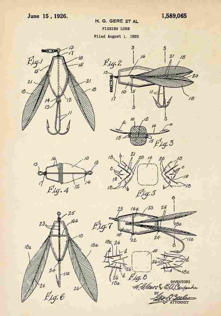 Patent Blueprint FishingBait A4 Photo Print