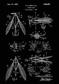 Patent Blueprint FishingBait black A4 Photo Print