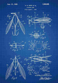 Patent Blueprint FishingBait blue A4 Photo Print