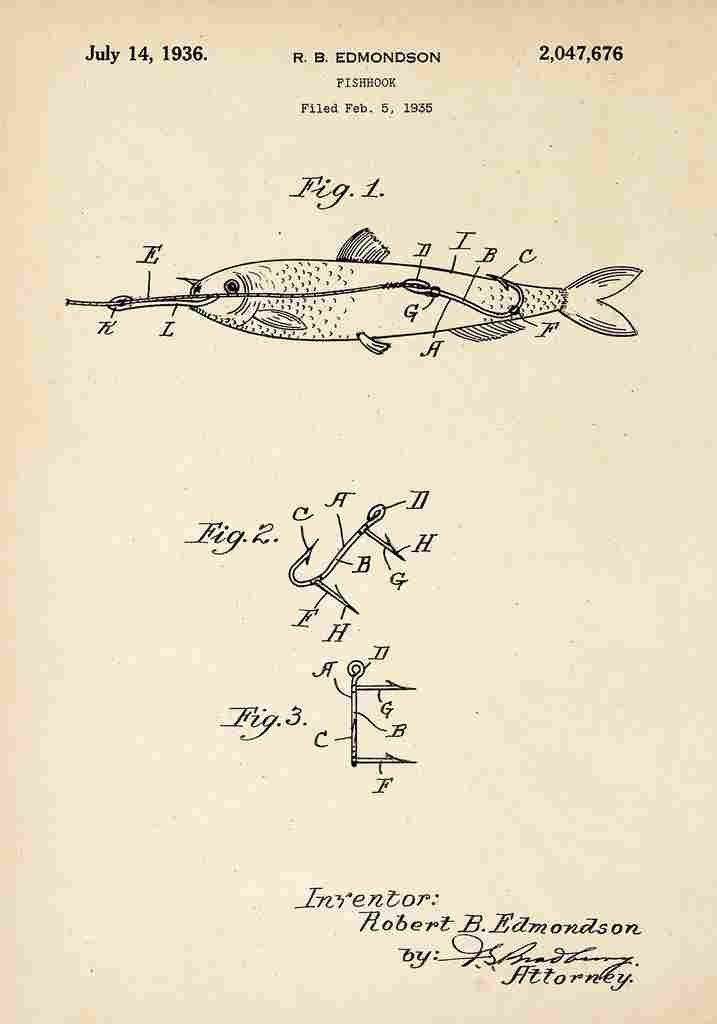 Patent Blueprint FishingRod A4 Photo Print
