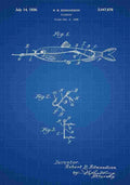 Patent Blueprint FishingRod blue A4 Photo Print