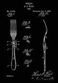 Patent Blueprint Fork black A4 Photo Print